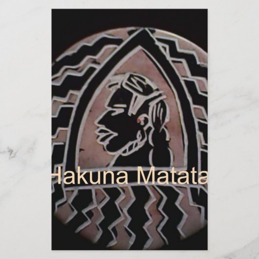 Hakuna Matata Bongo Smaak. Briefpapier (Voorkant)