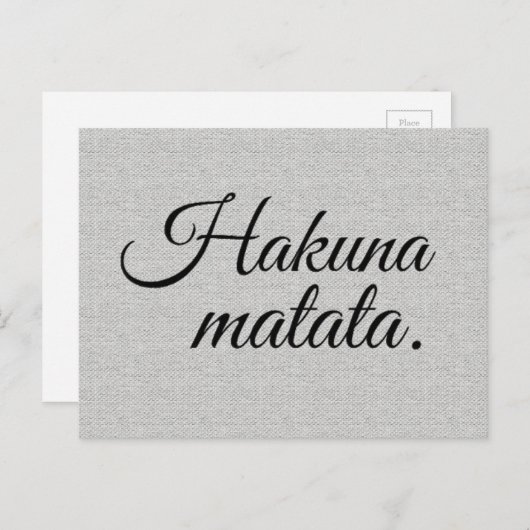Hakuna matata briefkaart (Voorkant / Achterkant)