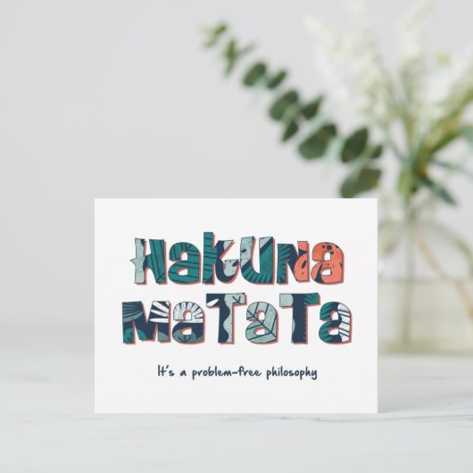 Hakuna Matata Briefkaart (Staand voorkant)