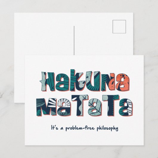 Hakuna Matata Briefkaart (Voorkant / Achterkant)