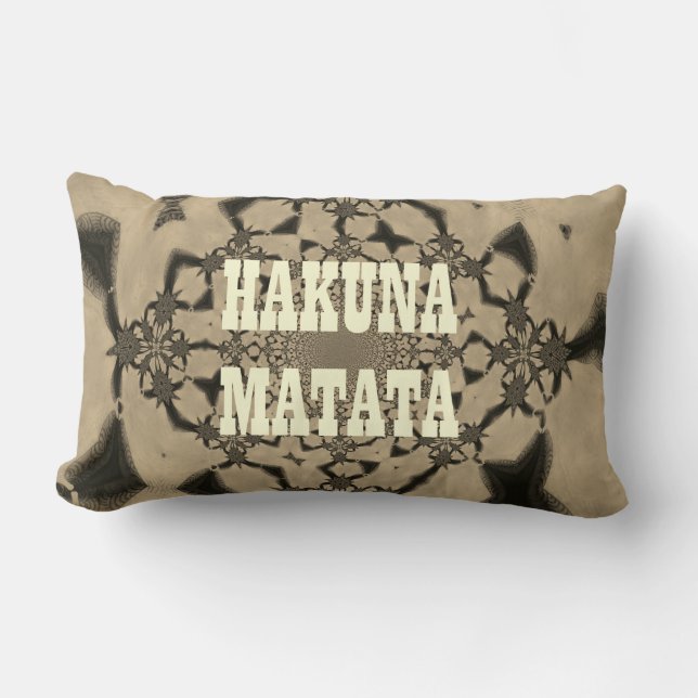 Hakuna Matata Classic Home Decor Cotton Lumbar Kussen (Voorkant)