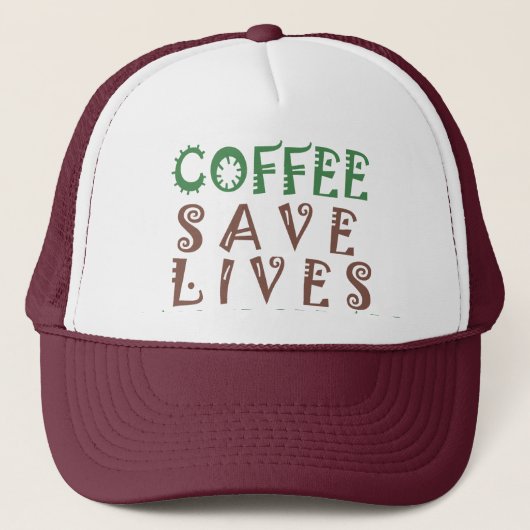 Hakuna Matata Coffee redt levens Trucker Pet (Voorkant)