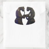 Hakuna Matata De leuke Oude School is de beste Ovale Sticker (Tas)