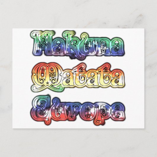 Hakuna Matata Europe Art Print/Graphic Briefkaart (Voorkant)