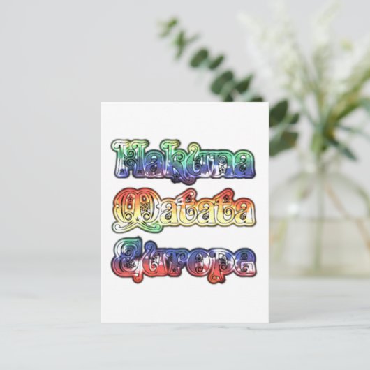 Hakuna Matata Europe Art Print/Graphic Briefkaart (Staand voorkant)