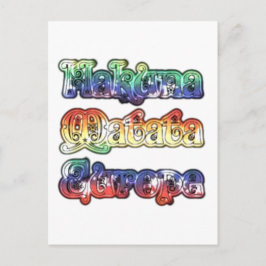 Hakuna Matata Europe Art Print/Graphic Briefkaart (Voorkant)