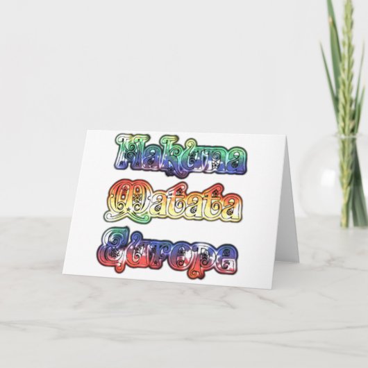 Hakuna Matata Europe Art Print/Graphic Kaart (Voorkant)