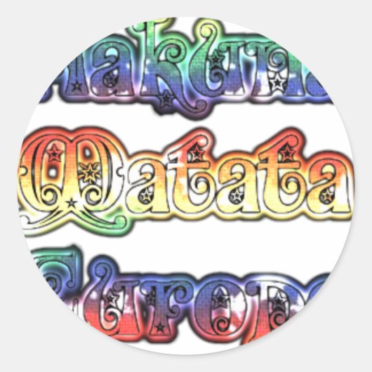 Hakuna Matata Europe Art Print/Graphic Ronde Sticker (Voorkant)