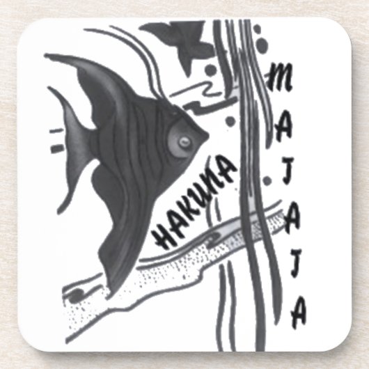 Hakuna Matata Fish Art Print Bier Onderzetter (Voorkant)