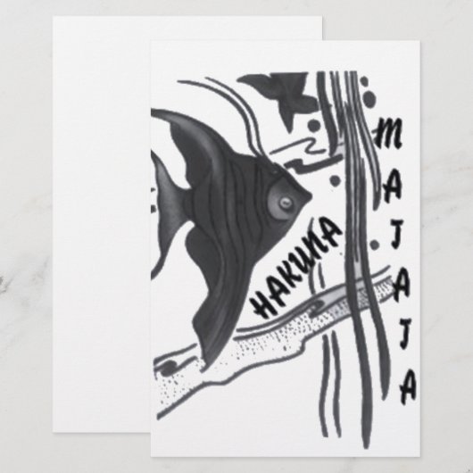 Hakuna Matata Fish Art Print Briefpapier (Voorkant / Achterkant)