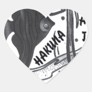 Hakuna Matata Fish Art Print Hart Sticker