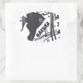 Hakuna Matata Fish Art Print Ovale Sticker (Tas)