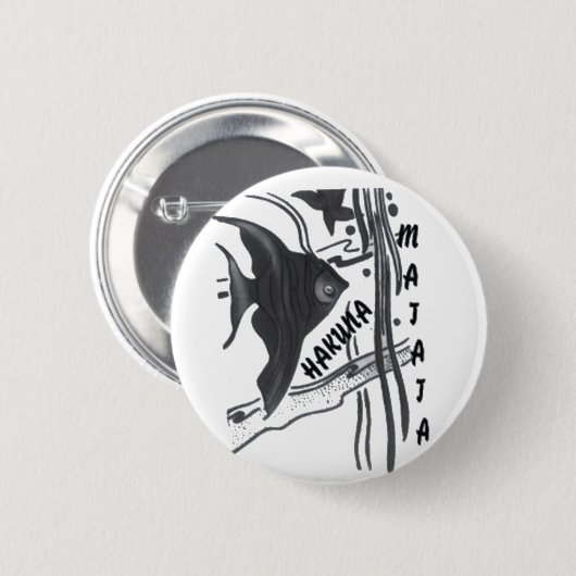 Hakuna Matata Fish Art Print Ronde Button 5,7 Cm (Voorkant /achterkant)