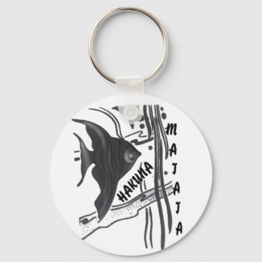 Hakuna Matata Fish Art Print Sleutelhanger (Voorkant)
