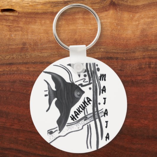 Hakuna Matata Fish Art Print Sleutelhanger (Voorkant)