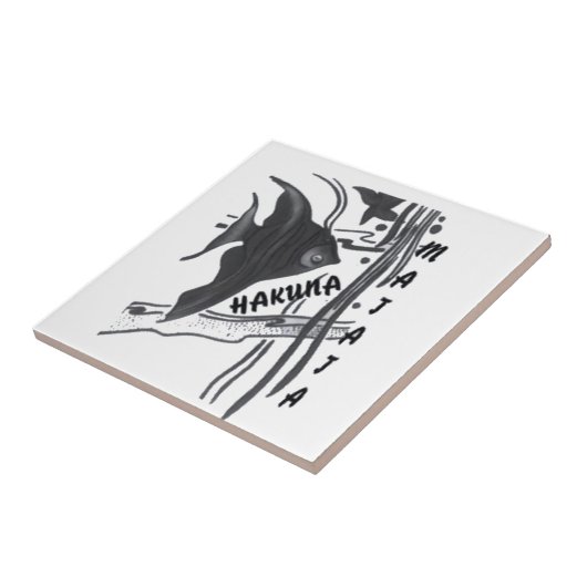 Hakuna Matata Fish Art Print Tegeltje (Zijkant)