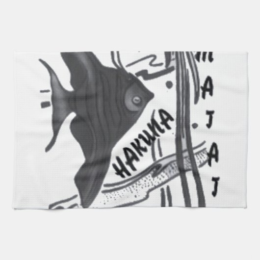 Hakuna Matata Fish Art Print Theedoek (Horizontaal)