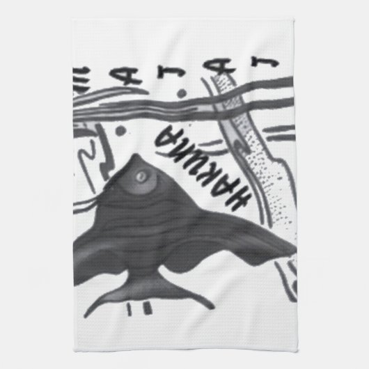 Hakuna Matata Fish Art Print Theedoek (Verticaal)