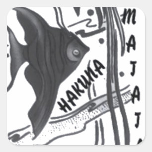 Hakuna Matata Fish Art Print Vierkante Sticker
