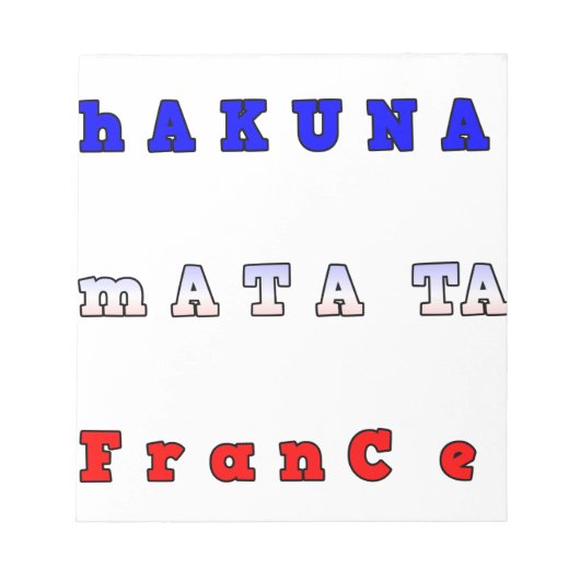 Hakuna Matata France Kunstdruk/Grafisch Notitieblok (Voorkant)
