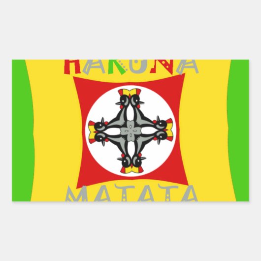 Hakuna Matata Fun Rasta Kleuren: Levendig en zorge Rechthoekige Sticker (Voorkant)