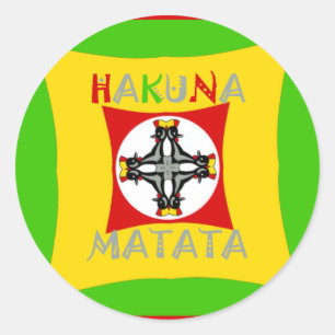 Hakuna Matata Fun Rasta Kleuren: Levendig en zorge Ronde Sticker