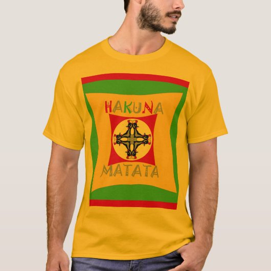 Hakuna Matata Fun Rasta Kleuren: Levendig en zorge T-shirt (Voorkant)