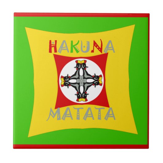 Hakuna Matata Fun Rasta Kleuren: Levendig en zorge Tegeltje (Voorkant)