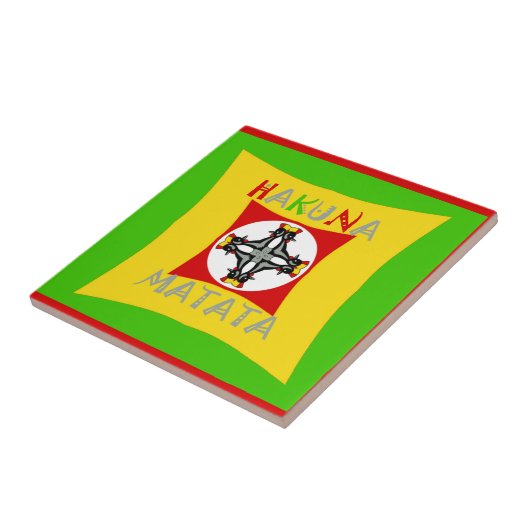 Hakuna Matata Fun Rasta Kleuren: Levendig en zorge Tegeltje (Zijkant)