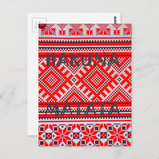 Hakuna Matata - Geen zorgen Swahili Art Collectie Briefkaart (Voorkant / Achterkant)