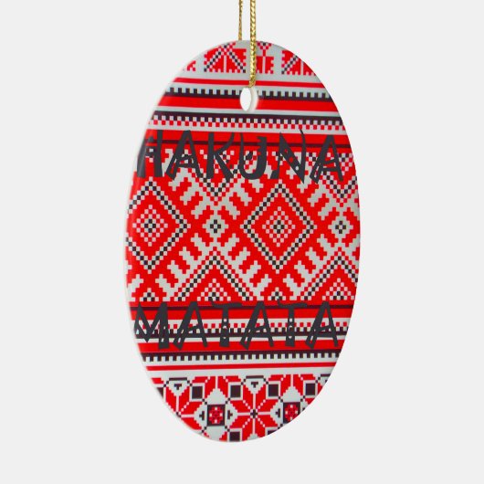 Hakuna Matata - Geen zorgen Swahili Art Collectie Keramisch Ornament (Rechts)