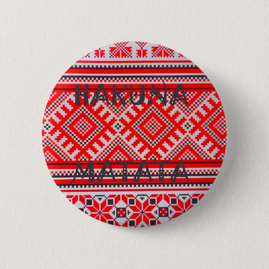Hakuna Matata - Geen zorgen Swahili Art Collectie Ronde Button 5,7 Cm (Voorkant)