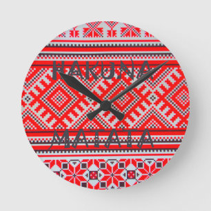 Hakuna Matata - Geen zorgen Swahili Art Collectie Ronde Klok