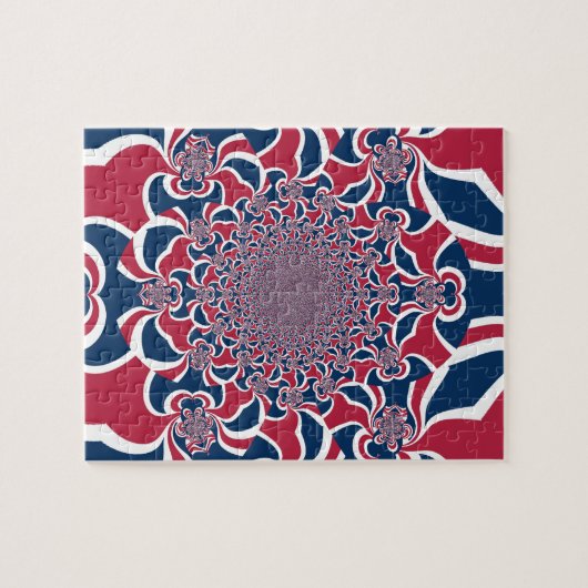 Hakuna Matata Gifts trendy, stijlvol rood en blauw Legpuzzel (Horizontaal)