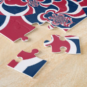 Hakuna Matata Gifts trendy, stijlvol rood en blauw Legpuzzel (Zijkant)