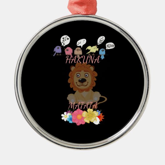 Hakuna Matata Hakunamatata baby lion. Metalen Ornament (Voorkant)
