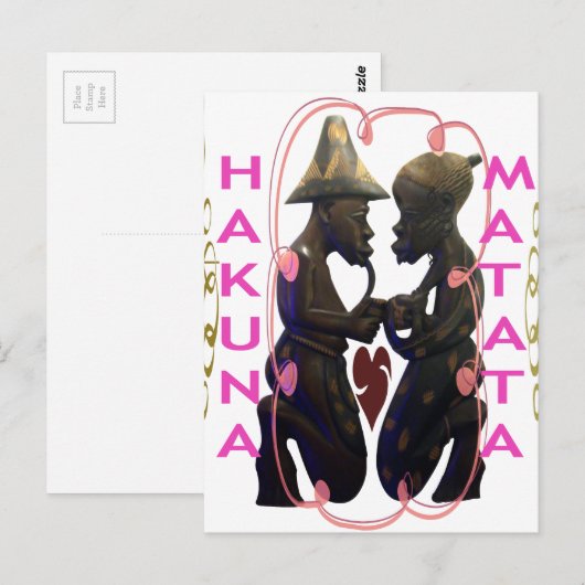 Hakuna Matata Hakunamatata Briefkaart (Voorkant / Achterkant)