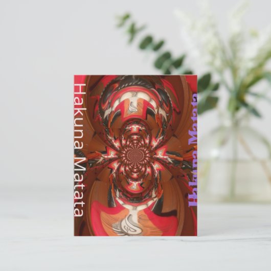 Hakuna Matata Halloween Mask Kaleidoscope Abstract Briefkaart (Staand voorkant)
