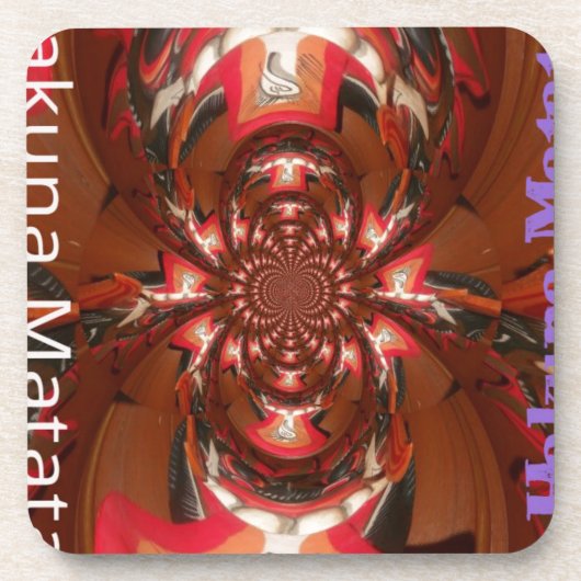 Hakuna Matata Halloween Mask Kaleidoscope Abstract Drankjes Onderzetter (Voorkant)