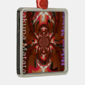 Hakuna Matata Halloween Mask Kaleidoscope Abstract Metalen Ornament (Rechts)