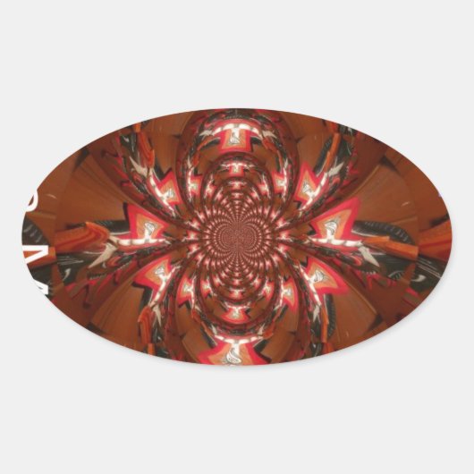 Hakuna Matata Halloween Mask Kaleidoscope Abstract Ovale Sticker (Voorkant)