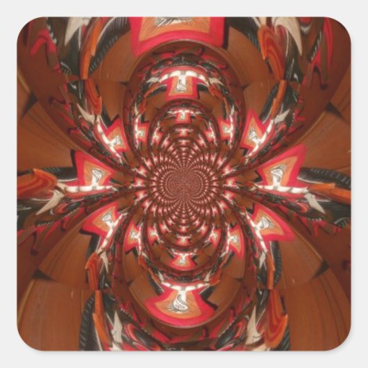 Hakuna Matata Halloween Mask Kaleidoscope Abstract Vierkante Sticker (Voorkant)