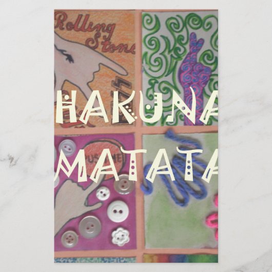 Hakuna Matata Hand Gebaar Kunstprint Briefpapier (Voorkant)