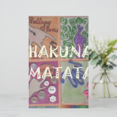 Hakuna Matata Hand Gebaar Kunstprint Briefpapier (Staand voorkant)