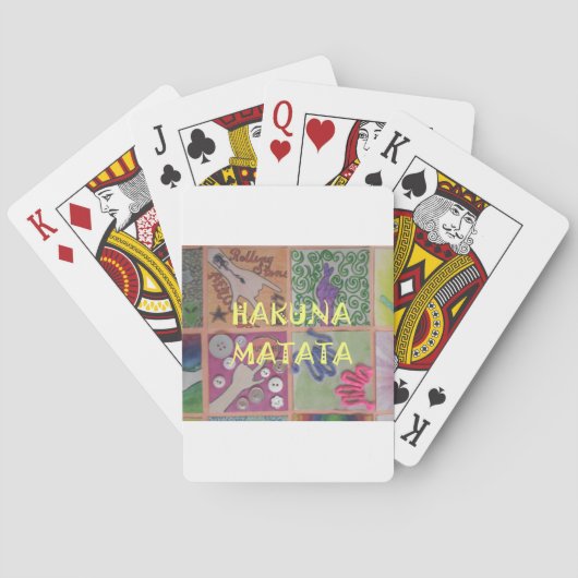 Hakuna Matata Hand Gebaar Kunstprint Speelkaarten (Achterkant)