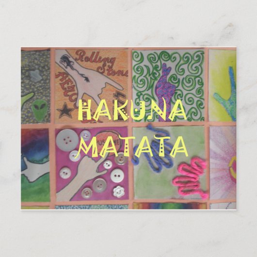 Hakuna Matata Handteken Art Print Briefkaart (Voorkant)