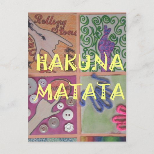 Hakuna Matata Handteken Art Print Briefkaart (Voorkant)