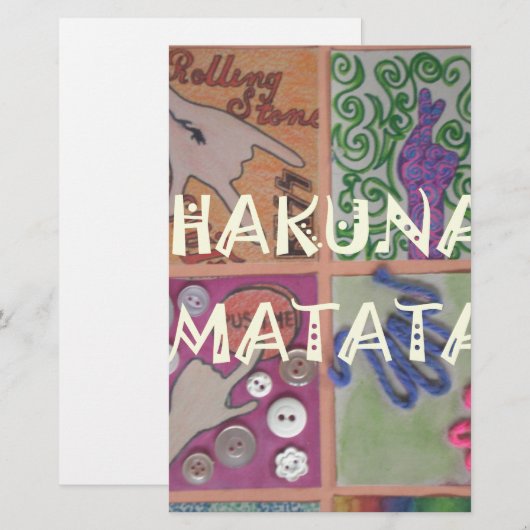 Hakuna Matata Handteken Art Print Briefpapier (Voorkant / Achterkant)
