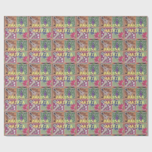 Hakuna Matata Handteken Art Print Cadeaupapier (Vlak)