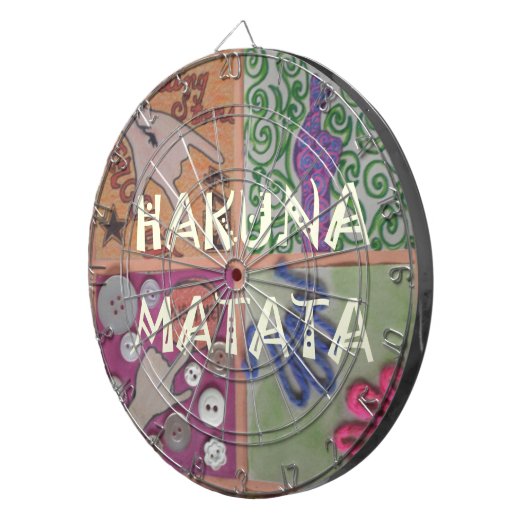 Hakuna Matata Handteken Art Print Dartbord (Voorkant Rechts)